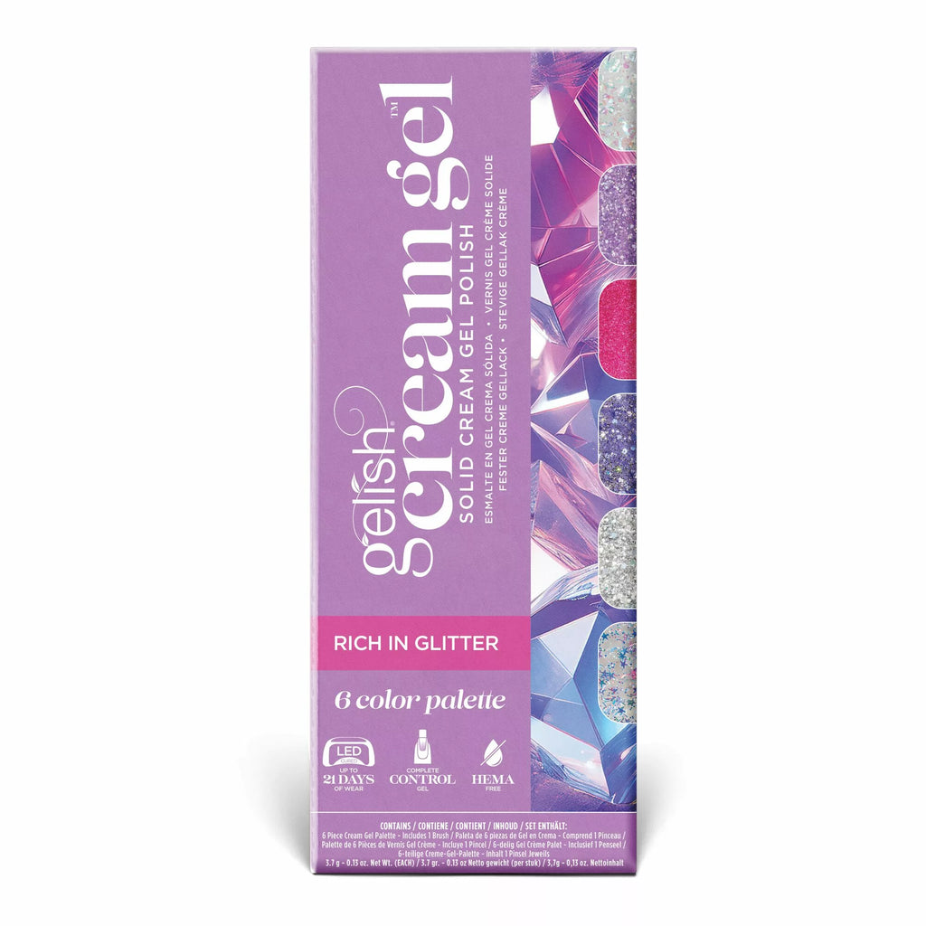 Gelish Cream Gel Rich In Glitter, 6PC