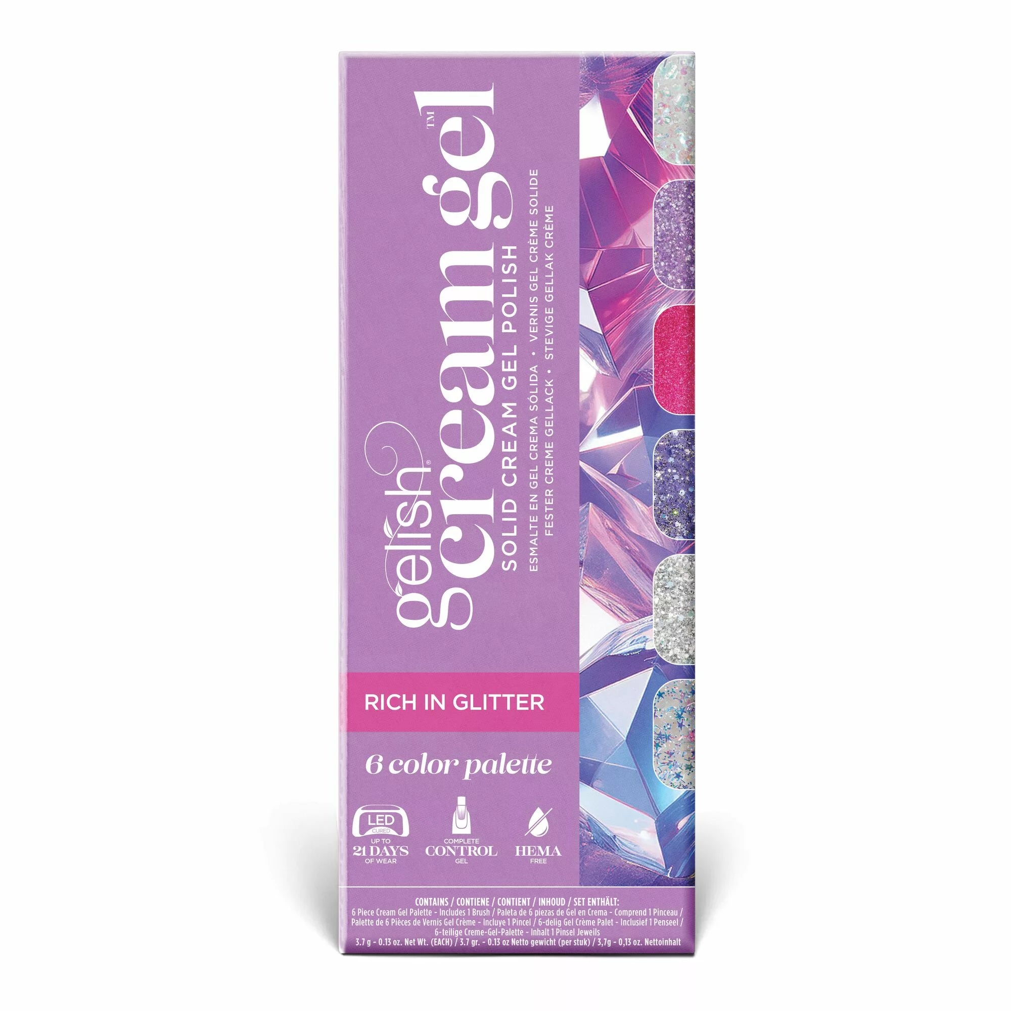 Gelish Cream Gel Rich In Glitter, 6PC