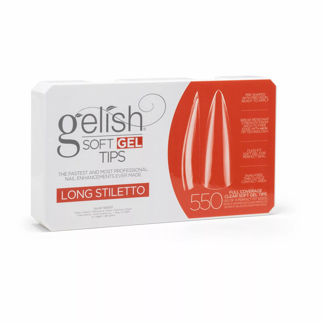 Gelish Soft Gel™ Tips - Long Stiletto 550CT