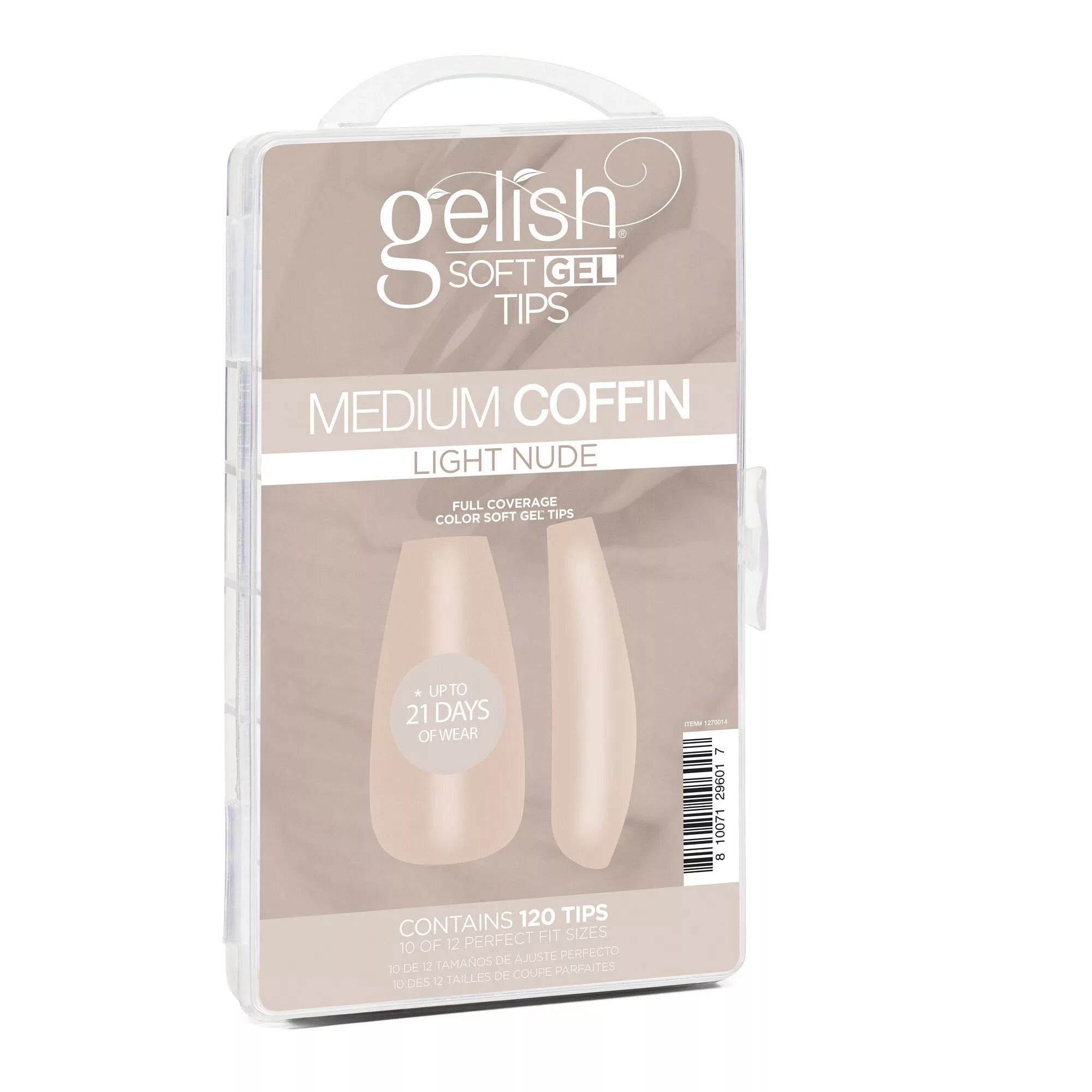 Gelish Soft Gel™ Tips - Light Nude Medium Cofffin 120CT