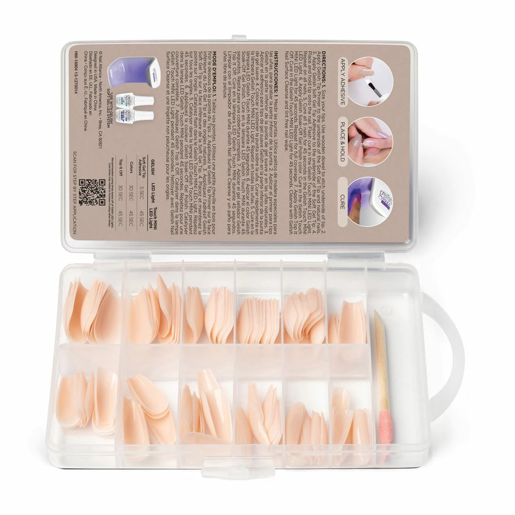 Gelish Soft Gel™ Tips - Light Nude Medium Cofffin 120CT