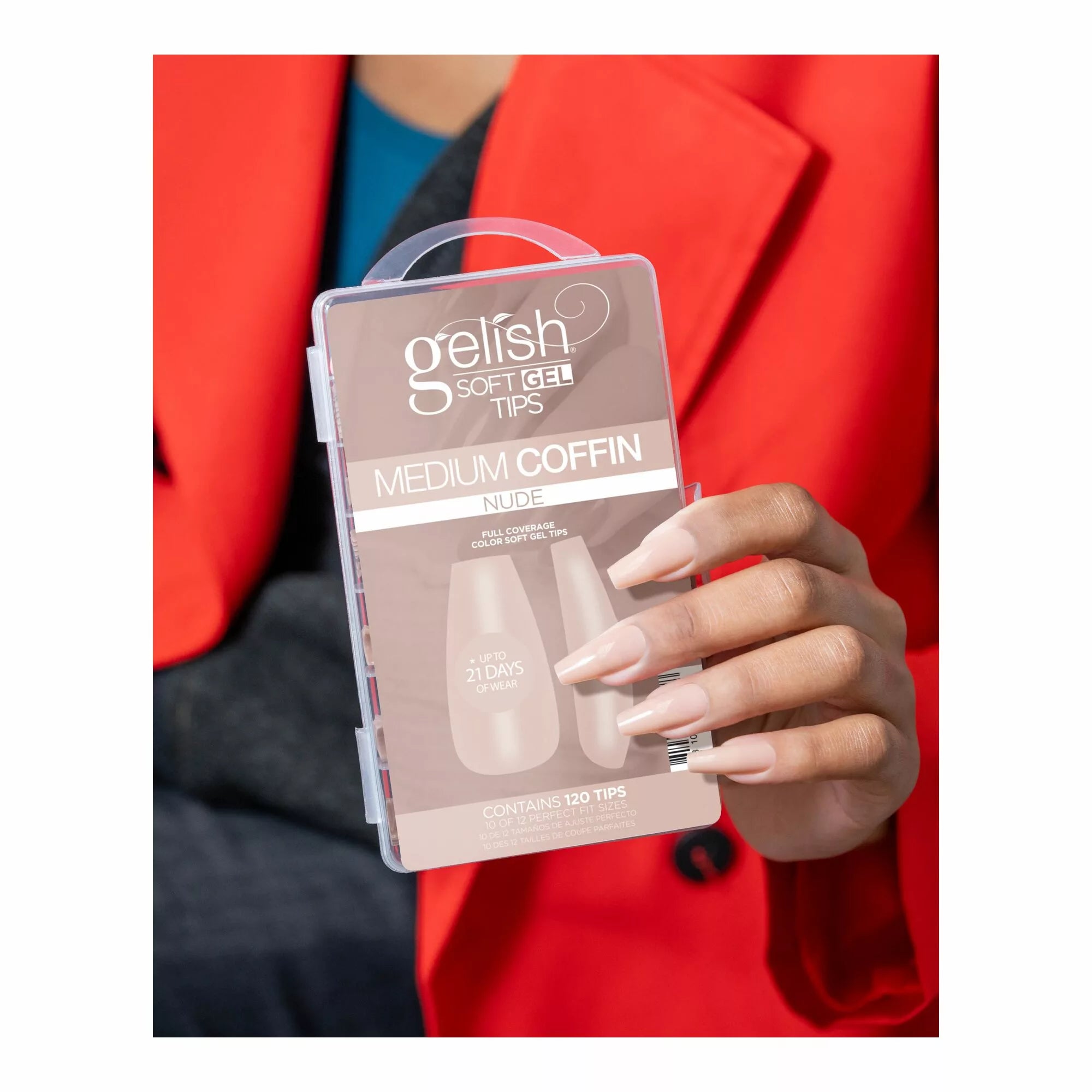 Gelish Soft Gel™ Tips - Nude Medium Cofffin 120CT