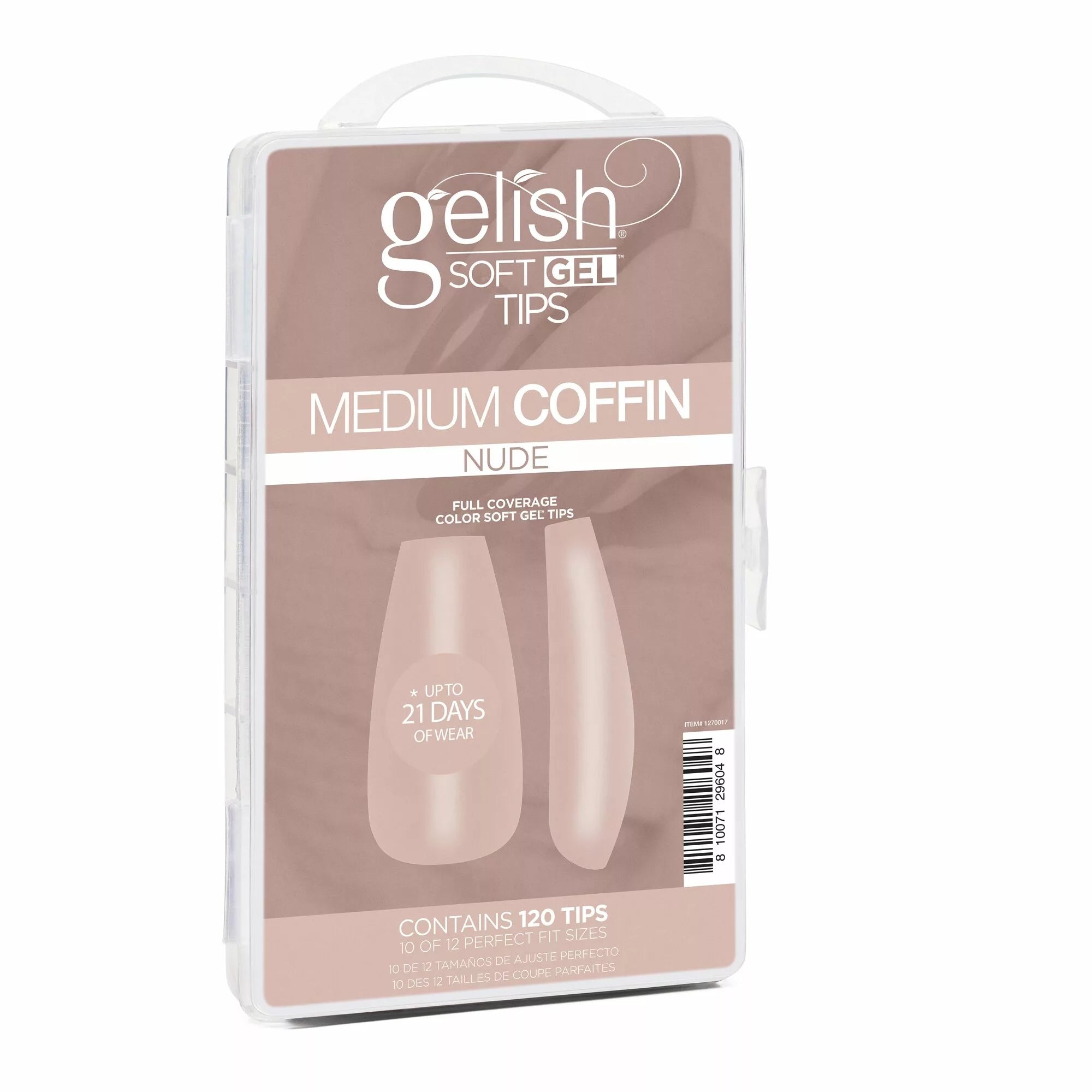 Gelish Soft Gel™ Tips - Nude Medium Cofffin 120CT