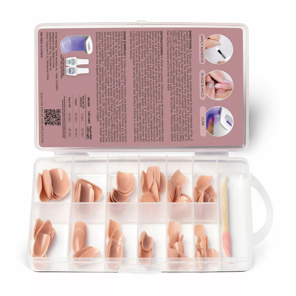 Gelish Soft Gel™ Tips - Pink Nude Short Round 120CT