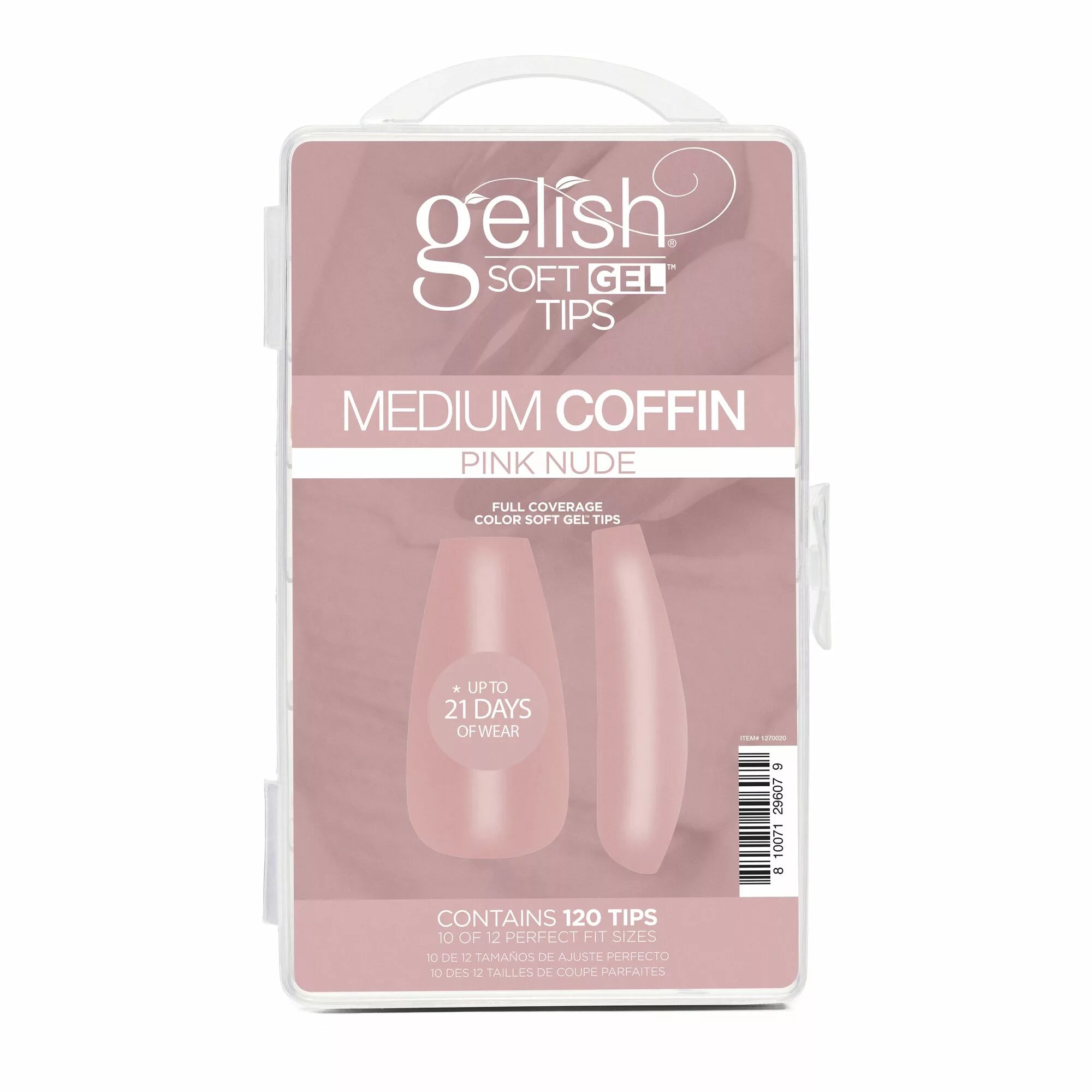 Gelish Soft Gel™ Tips - Pink Nude Medium Cofffin 120CT