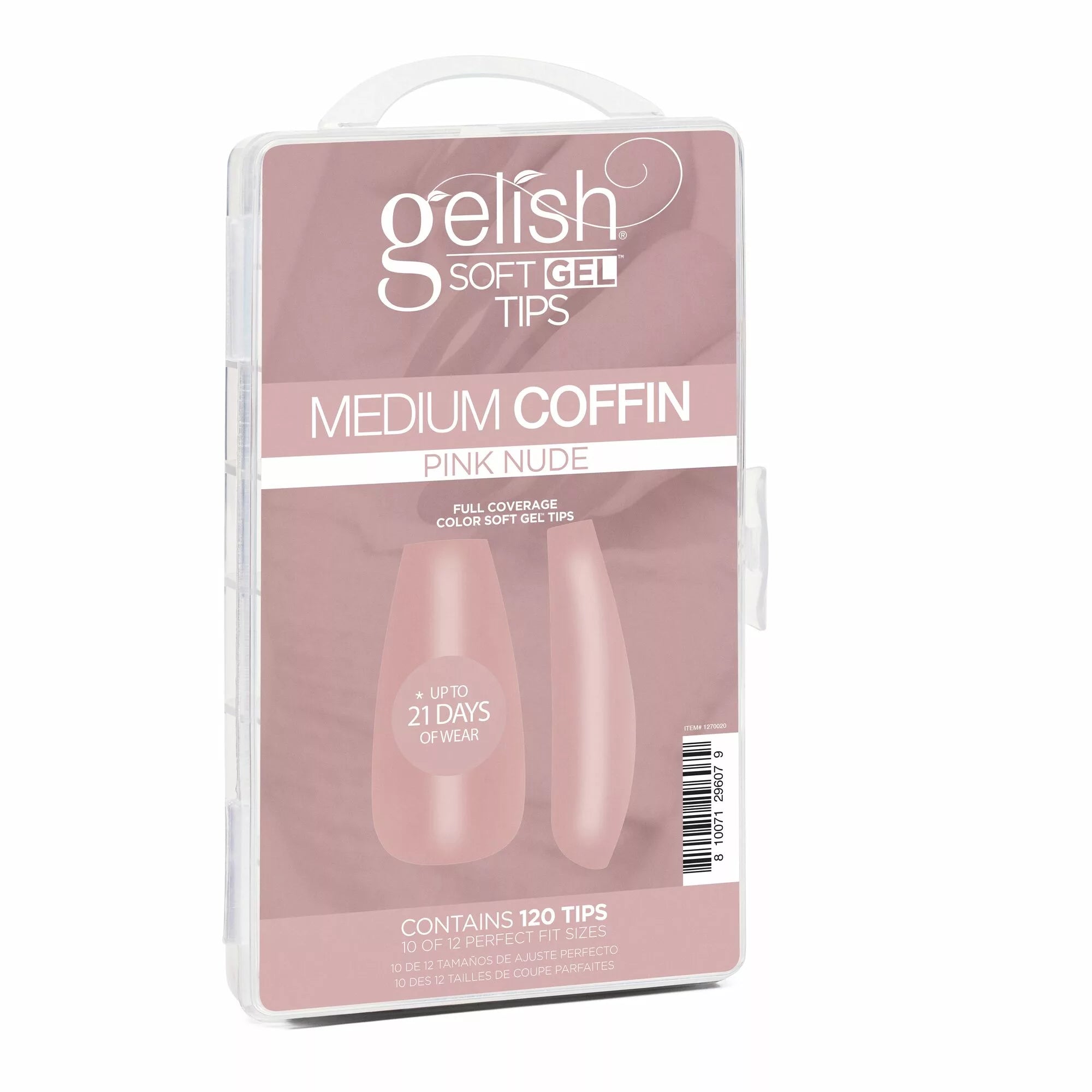 Gelish Soft Gel™ Tips - Pink Nude Medium Cofffin 120CT