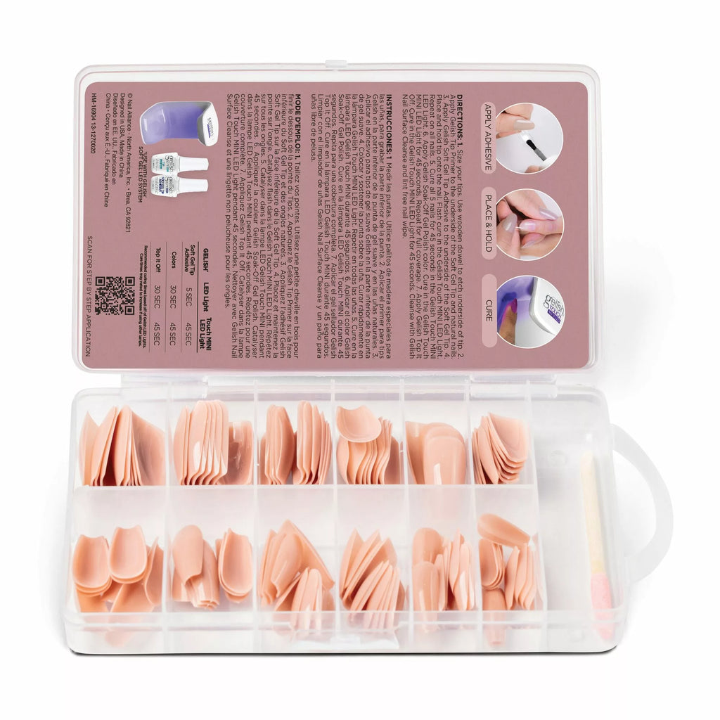 Gelish Soft Gel™ Tips - Pink Nude Medium Cofffin 120CT