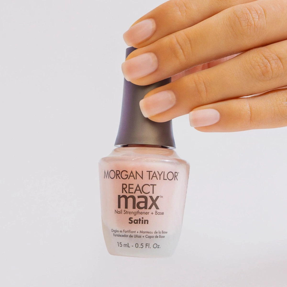 Morgan Taylor REACTmax Satin Nail Strengthener and Extended Wear Base Coat, 0.5 oz.