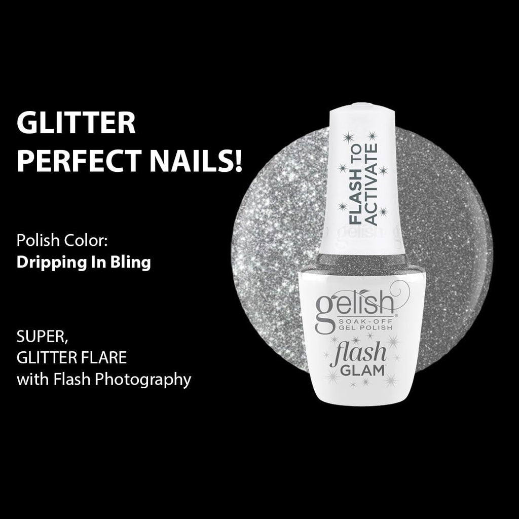 Gelish Flash Glam Dripping In Bling, 0.5 oz
