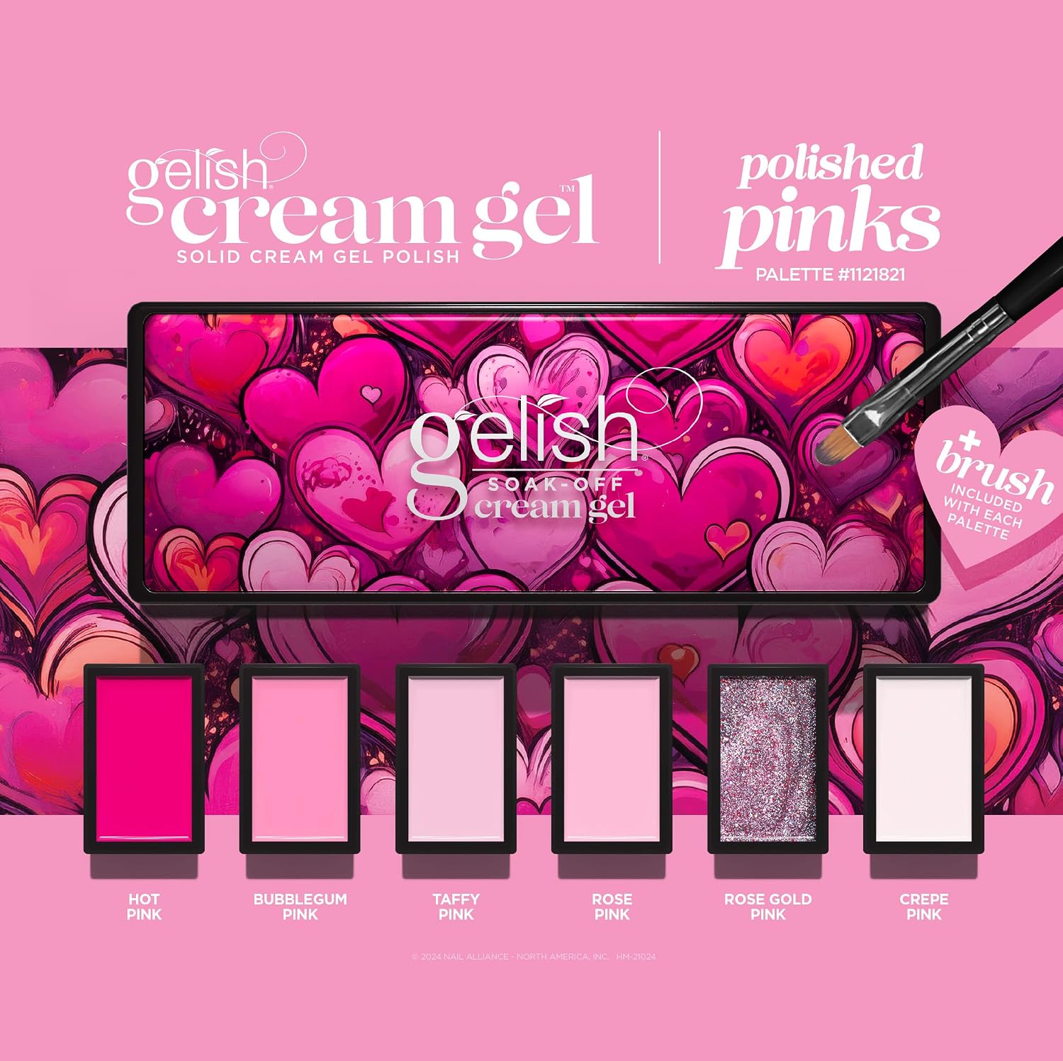 Gelish Cream Gel Polished Pinks, 6PC