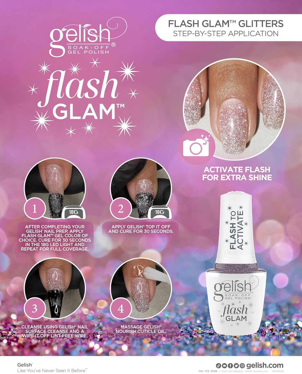 Gelish Flash Glam Glow With The Show, 0.5 oz