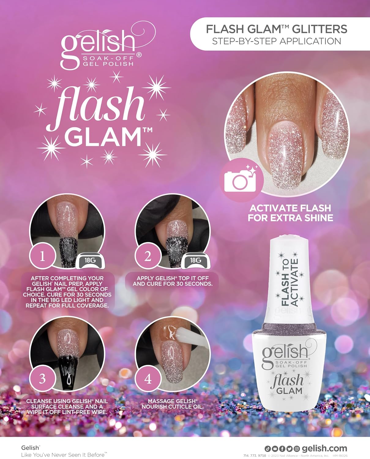 Gelish Flash Glam Glow With The Show, 0.5 oz