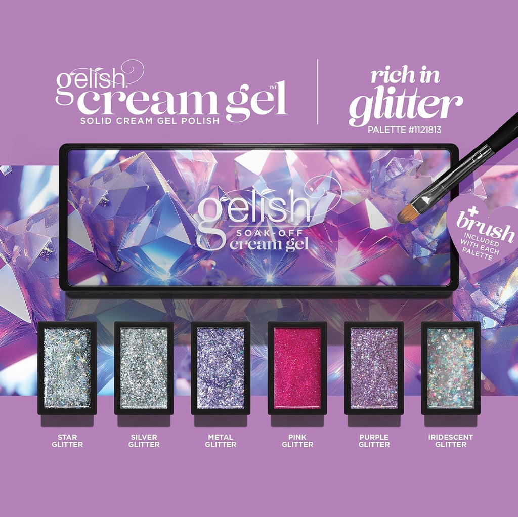Gelish Cream Gel Rich In Glitter, 6PC