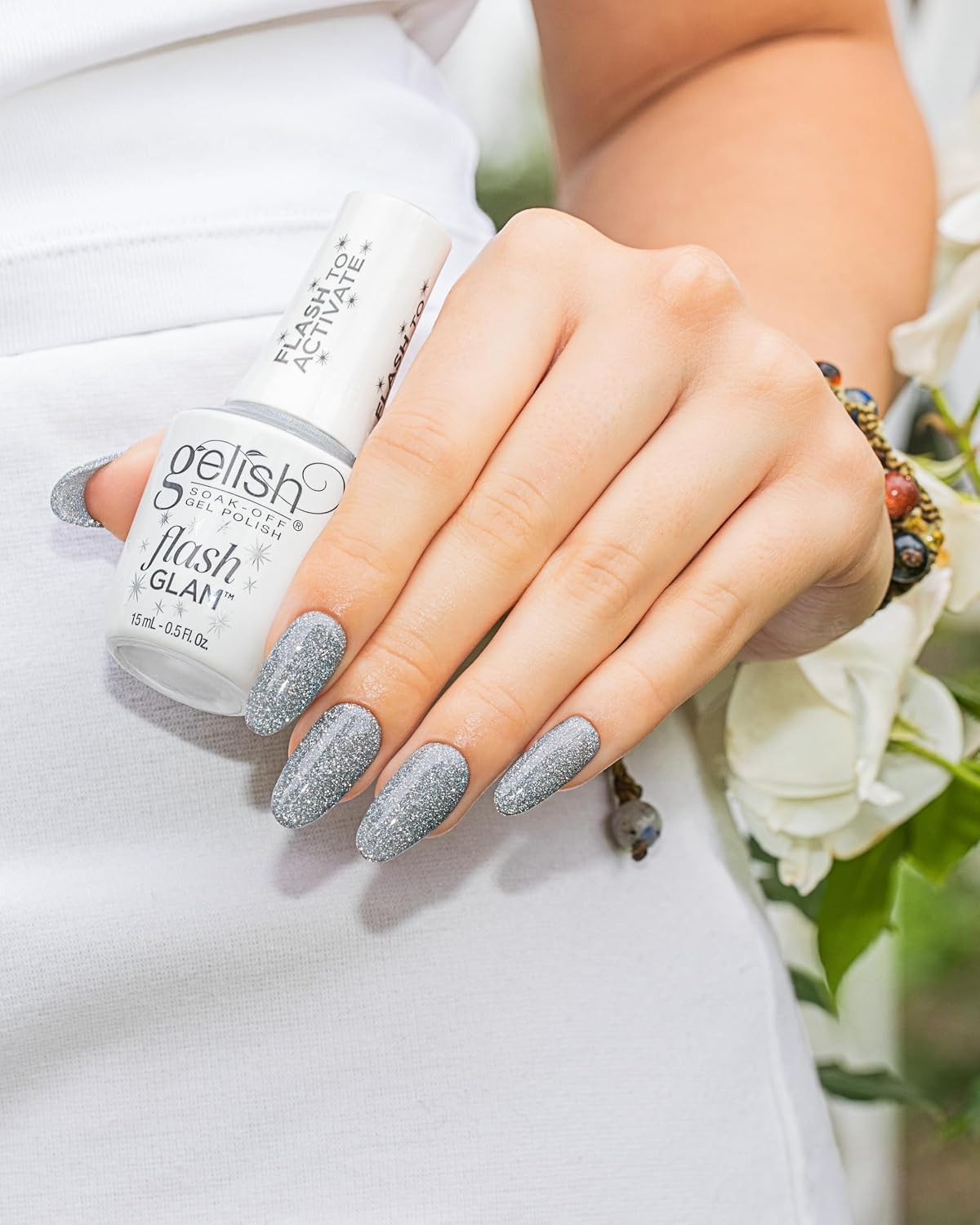 Gelish Flash Glam Dripping In Bling, 0.5 oz