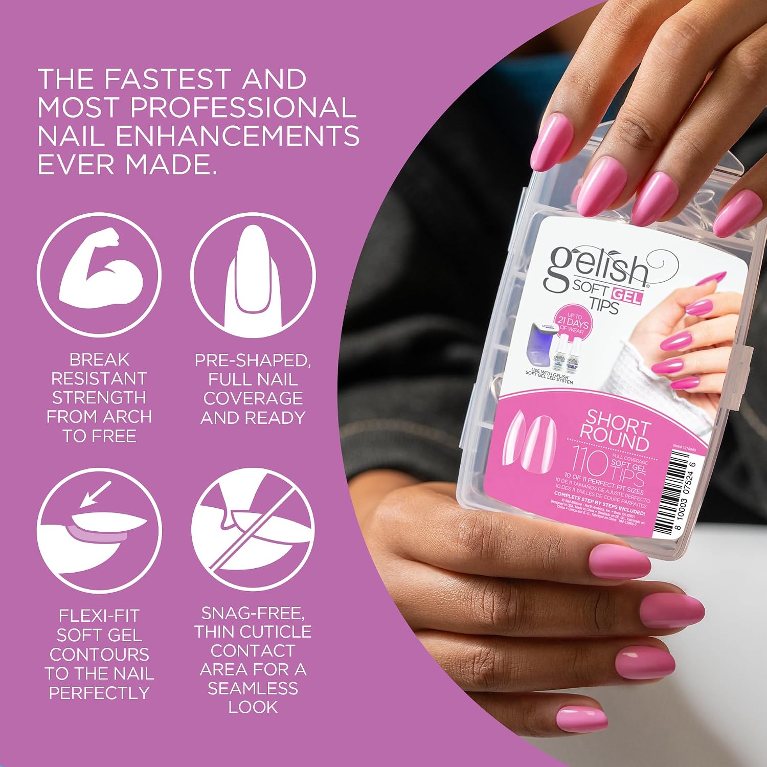 Gelish Soft Gel™ Tips - Short Round 640CT