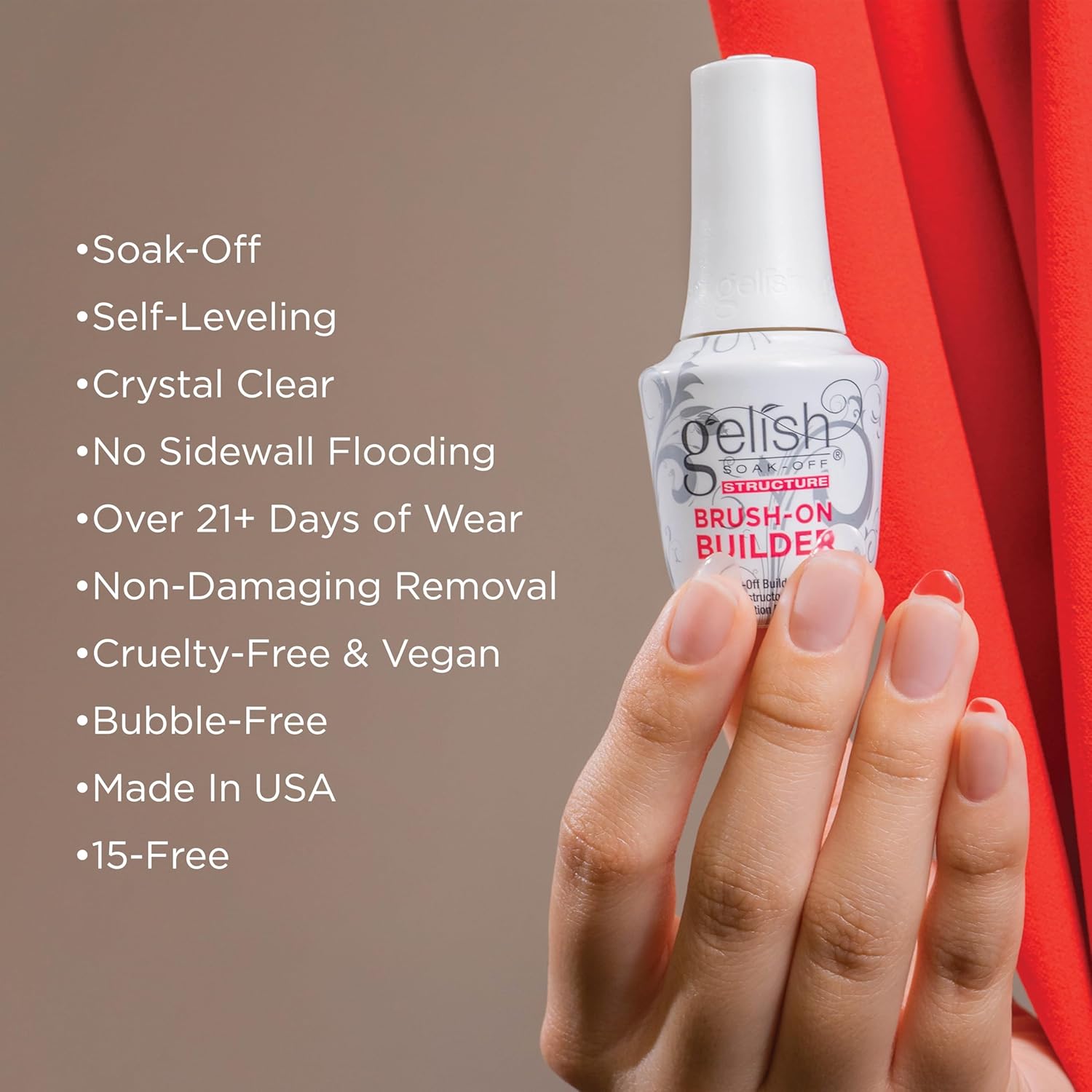 Gelish Brush-On Builder Light Peachy Nude, 0.5 oz