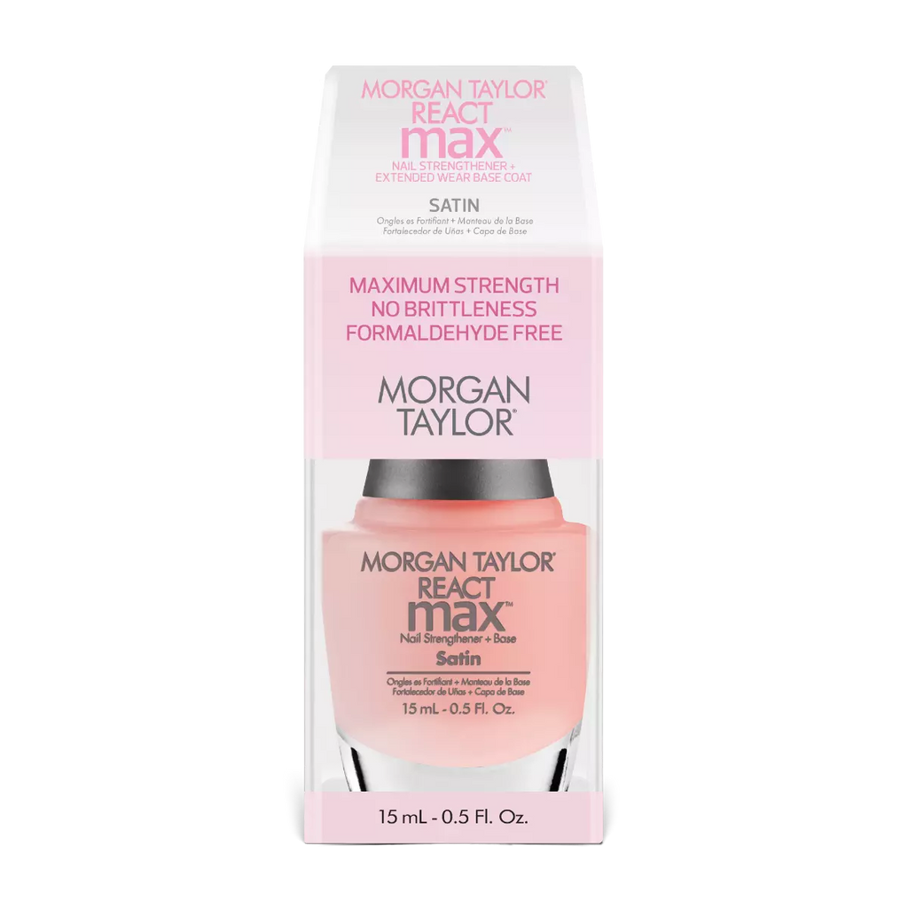 Morgan Taylor REACTmax Satin Nail Strengthener and Extended Wear Base Coat, 0.5 oz.